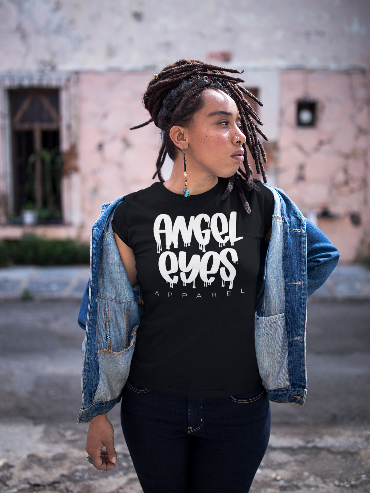 Black Drip Graphic Tee | Urban Streetwear Tees – Angel Eyes 