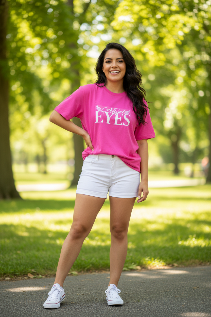 Pretty Pink Tee - Latina Model