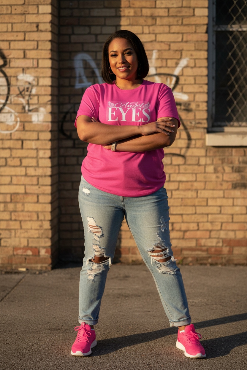 Pretty Pink Tee - Plus Size Model